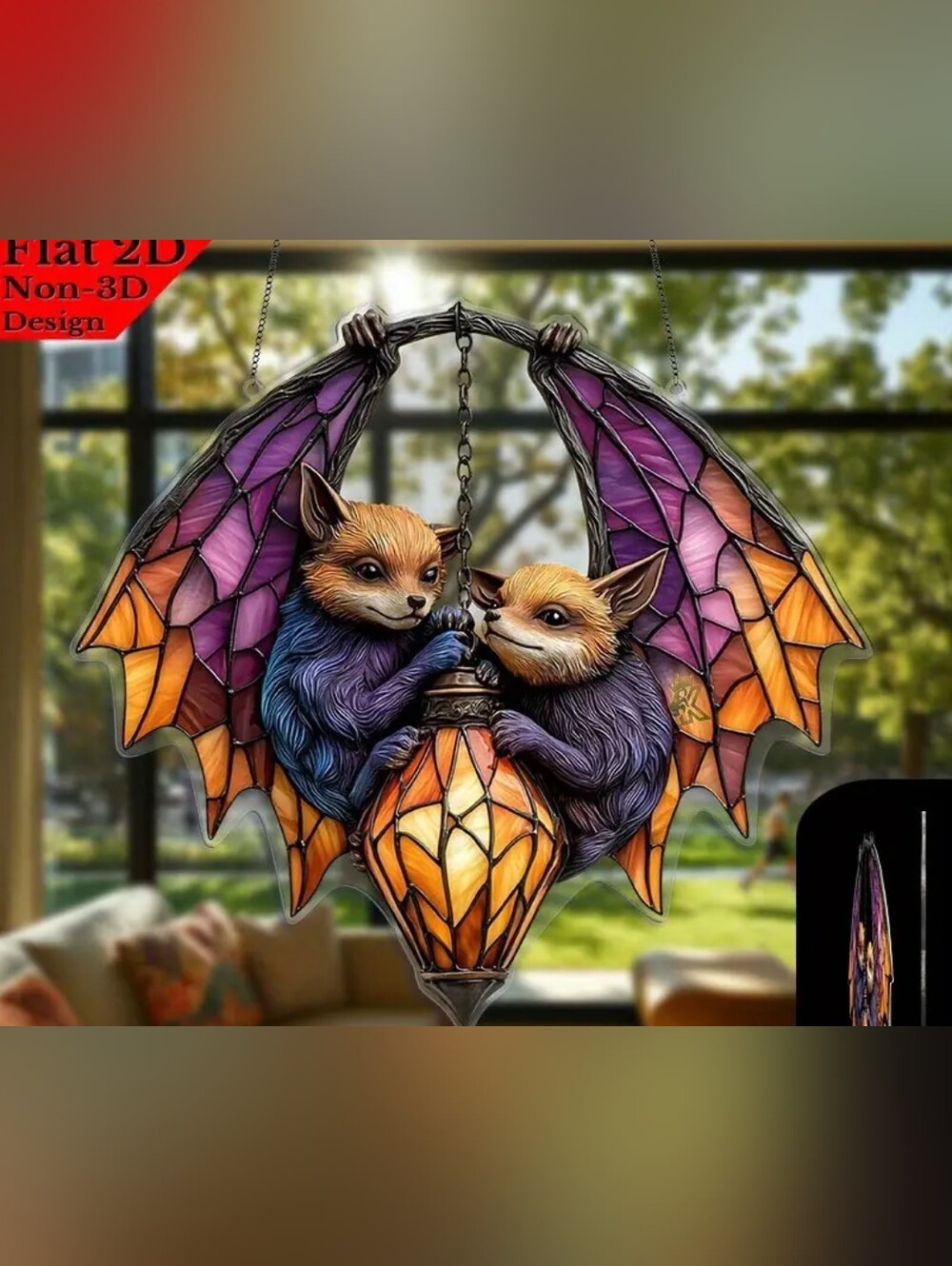 Bat Duo Hanging Lamp Suncatcher